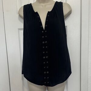 Jennifer Lopez Black Eyelet Tank Top